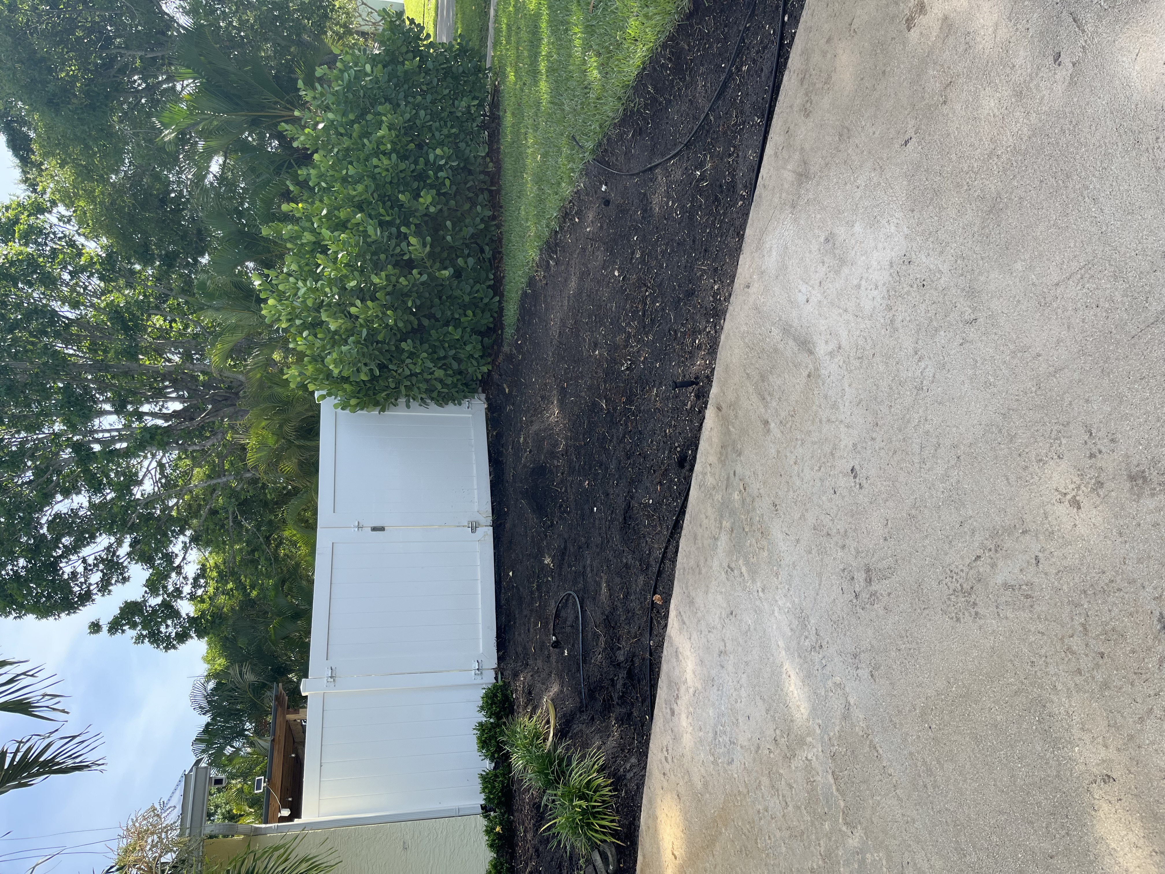 Side yard area after clearing with the bed opened up for the next phase of construction